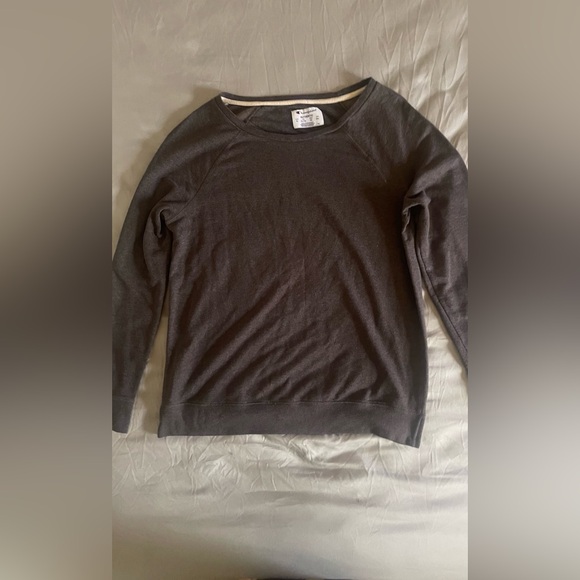 Champion Tee Shirt Top Womens Size XLGray French Terry Long Sleeves Pullover - Picture 1 of 2